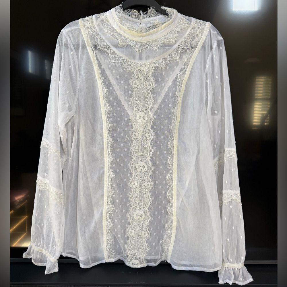 Silvian Heach Victorian Style Lace Blouse